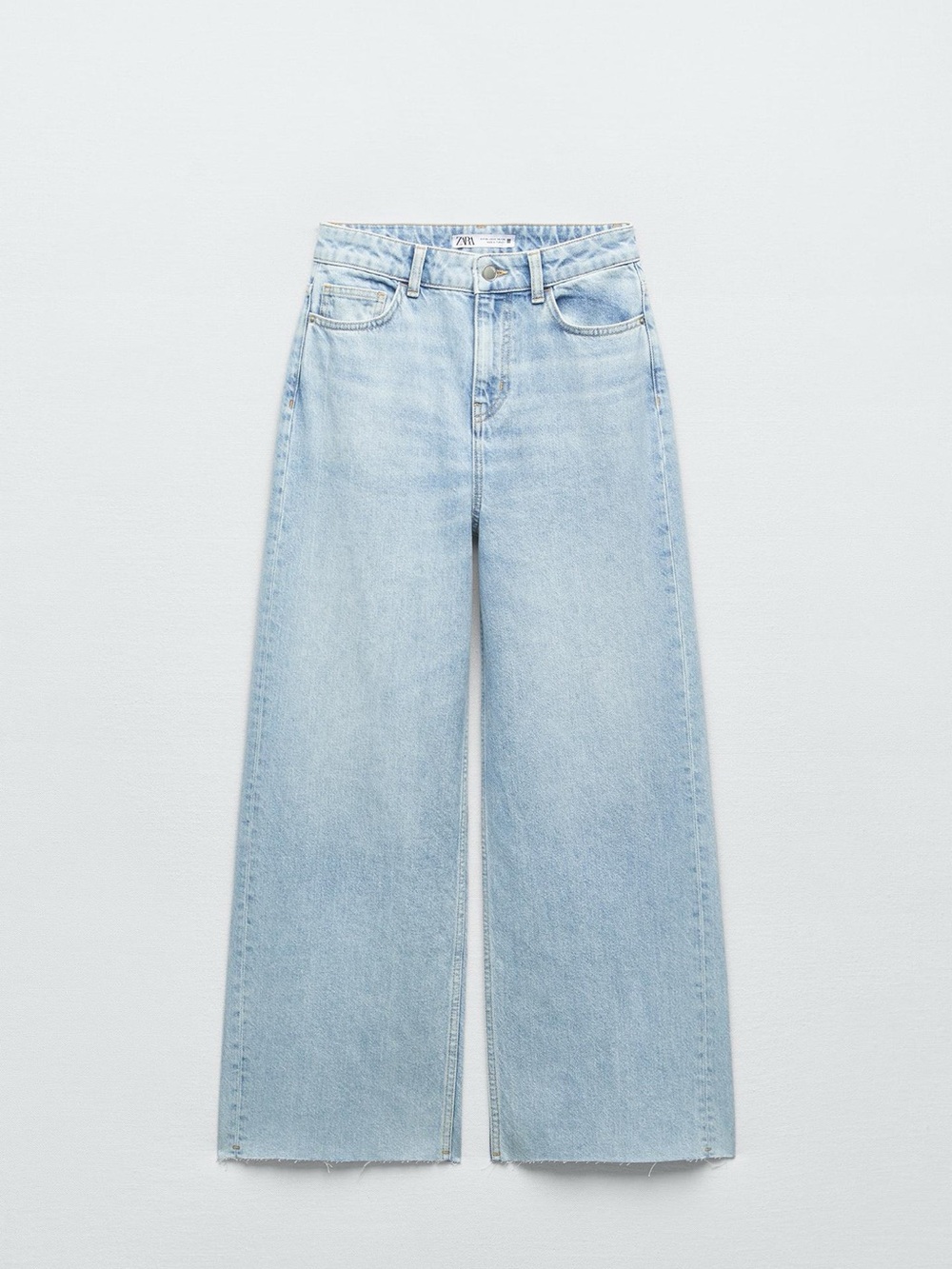 Zara Light Blue Wide-Leg Jeans - 90s High-Rise